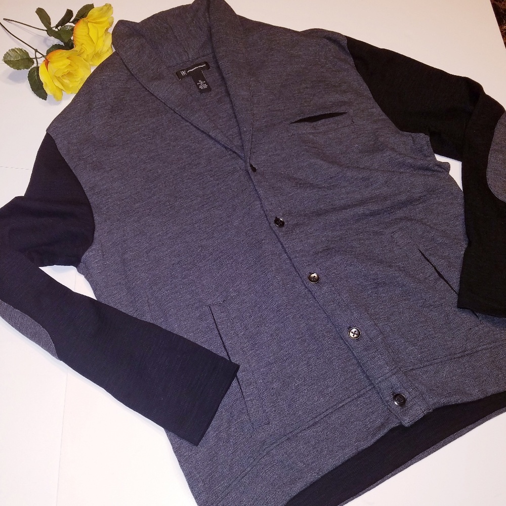 INC sweater/ cardigan black/gray Size XL